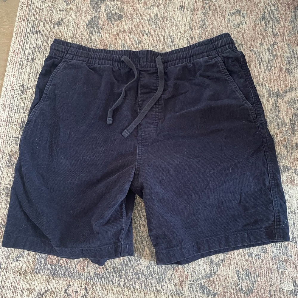 Todd Snyder drawstring corduroy shorts, navy blue